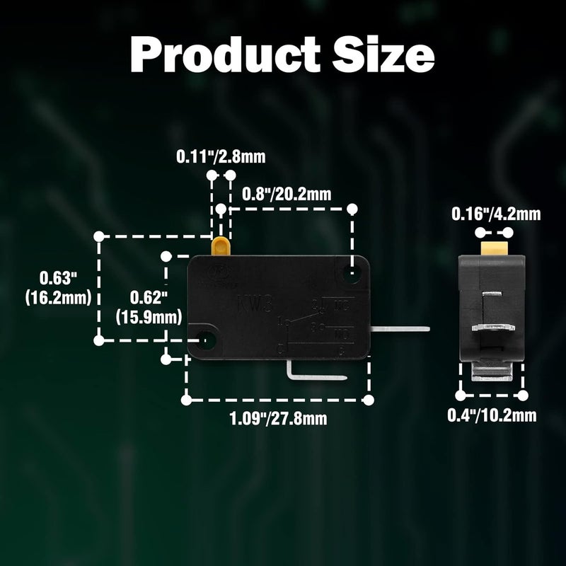 BokWin 1 Pcs KW3 Snap Action Switch 125V/250V,Micro Limit Switch for Air Fryer Microwave Vacuum Cleaner Coffee Machine(Normally Open) - Image 5